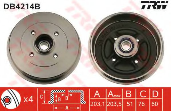 Тормозной барабан   арт. DB4214B