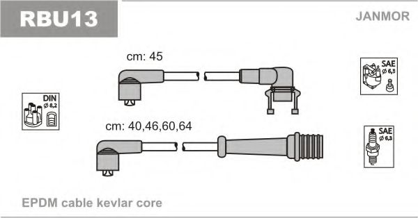 Комплект проводов зажиганияарт. RBU13
